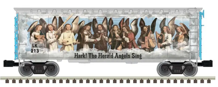 ATLAS 20007236 HO TM 40' PLUG DOOR BOX CAR ANGEL CHRISTMAS CAR LK13 Blue