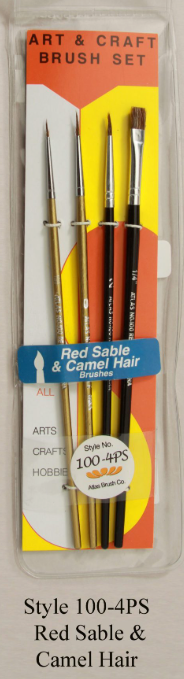 Atlas Brush Company Style 100 4PS Red Sable & Camel Hair