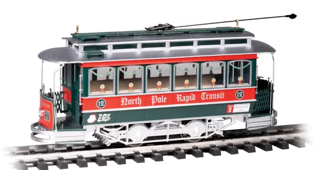 BACHMANN 93943 G CHRISTMAS - NORTH POLE RAPID TRANSIT STREETCAR