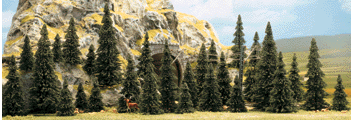 Bunch of HO scale pine trees