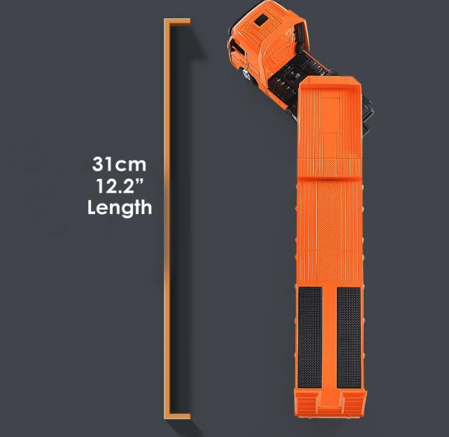 Hui Na Toys Flat Trailer Truck Toy, Heavy Duty Alloy Construction Toys Vehicle, 1:50 Scale Diecast Trailer Truck