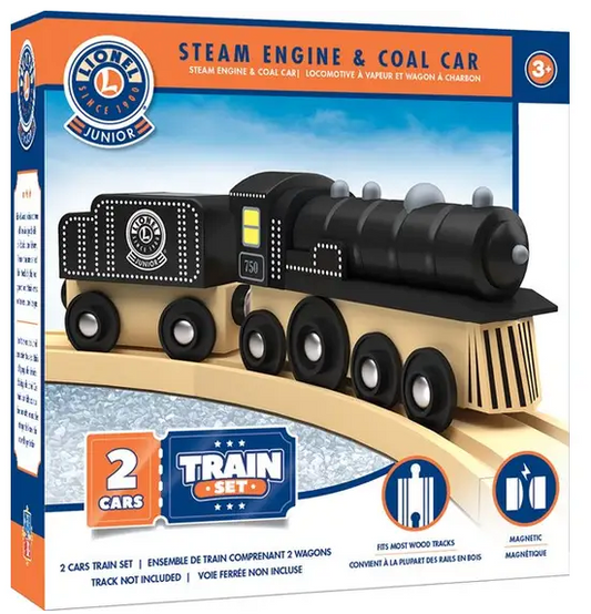 LIONEL #42017 COLLECTOR'S STEAM ENGINE & COAL CAR WOOD TRAIN SET