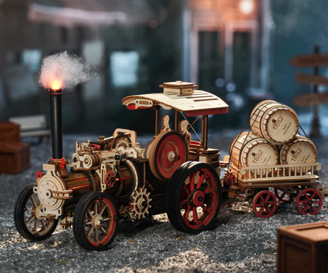 Steam tractor with load