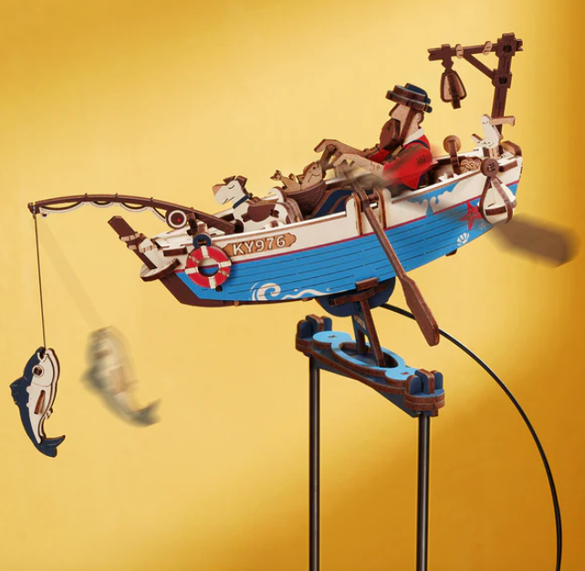 closeup of boat toy