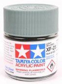 Tamiya acrylic paint can with gray color swatch