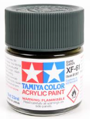Tamiya Color acrylic paint jar with greencolor swatch