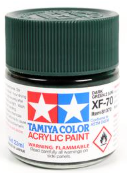 Tamiya acrylic paint can with green color swatch