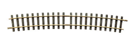 A set of curved model train tracks with a 15-degree radius, forming a circle with 360-degree rotation.