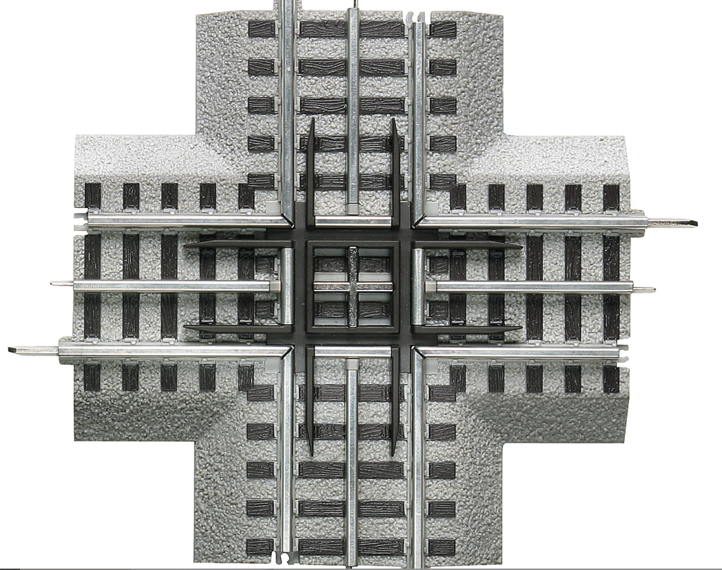 Lionel O Gauge FasTrack 90 Deg Crossover component for a toy train set