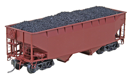 Kadee #7002 HO Scale Undecorated 50 Ton AAR Standard Open Bay Hopper with Wine Latches - Boxcar Red - RTR