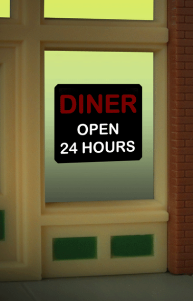 Miller Diner window sign Size 2" W x 2.2" T