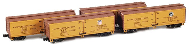 AZL 900802-4 40' PFE Wooden Reefer 4-Car Set Z scale