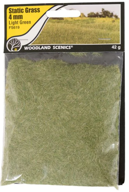 Woodland Scenics FS619 Static Grass Light Green 4mm