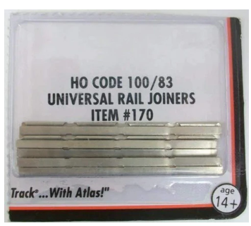 Atlas 170 Code 100/83 Nickel Silver Rail Joiners