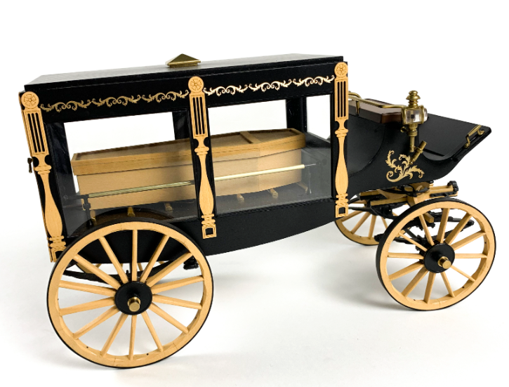 Model Trailways 1895 Horse-Drawn Hearse Wagon Wood & Metal Model Kit 1:12 Scale