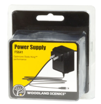 Woodland Scenics Power Supply FS641 in original packaging, designed for connecting to Static King applicator.