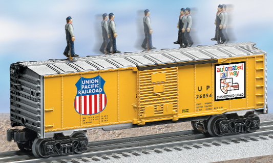 up freight car with walking brakeman