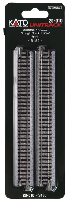 KATO 20-010 N Scale Unitrack 7 5/16" 186mm Straight Track - 4 per package