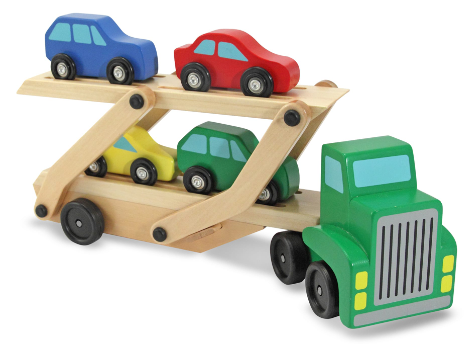 Melissa and Doug Car Carrier Truck & Cars Wooden Toy Set SKU: 4096