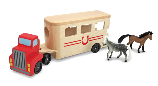 Melissa and Doug Horse Carrier Wooden Vehicles Play Set 4097