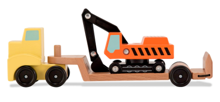 Melissa and Doug Trailer & Excavator Wooden Vehicles Play Set SKU: 4577