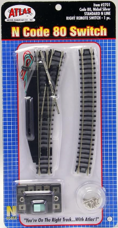 N Scale right hand switch