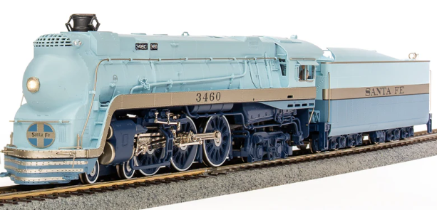 Broadway Limited imports 7352 ATSF BLUE GOOSE, #3460, EARLY 1939 APPEARANCE, PARAGON4 SOUND/DC/DCC, SMOKE, HO