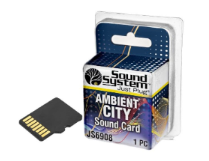 Sound System JS6908 Ambient City Sound Card with its retail blister packaging on a white background.