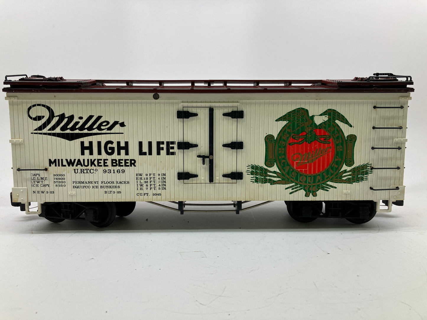 LGB #4072 MILLER HIGH LIFE REEFER CAR,G SCALE MODEL TRAIN BOXCAR