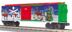 RailKing by MTH 30-71155 2023 Christmas Box Car w/Blinking LEDs