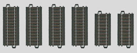 Picture of the 6 pieces of Marklin track