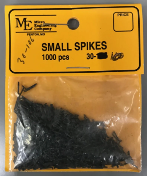 Micro Engineering 30-106 1/4" Small Blackened Metal Spikes (Pack of 1,000)