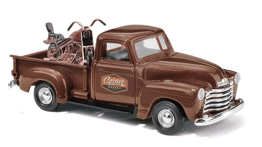 Busch 48242 Chevrolet Pick-Up With Motorcycle, H0 Vehicle Model 1:87