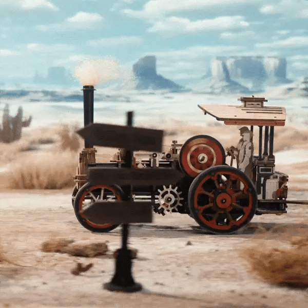 Steam tractor with load