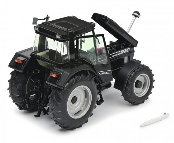 Black diecast Case tractor with hood open