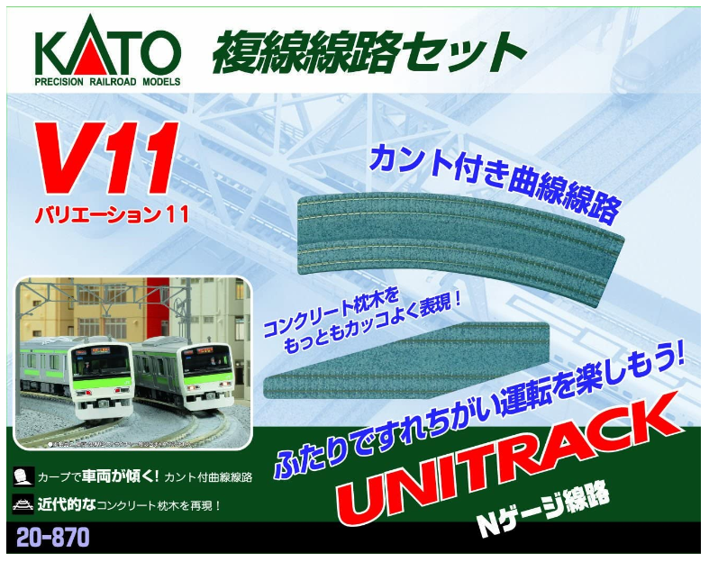 Kato 20-870 V11 Double Track Banked Curve Variation Pack