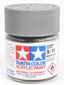 Tamiya color acrylic paint can with gray color swatch