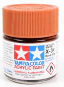 Tamiya color acrylic paint can with orange lid and label