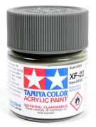 Tamiya acrylic paint can with XF-27 color on a white background
