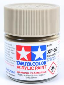 Tamiya color acrylic paint jar with beige color swatch