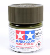 Tamiya Color acrylic paint jar with a brown lid