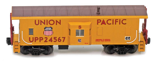 Model of a Union Pacific caboose on a white background