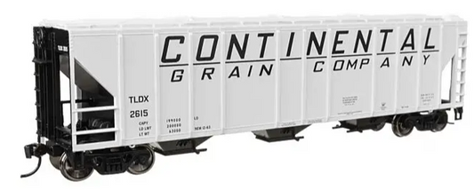 Model of a grain car with 'Continental Grain Company' branding on a white background