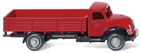 Red truck model with 'Mackinac Deutz' branding on a white background
