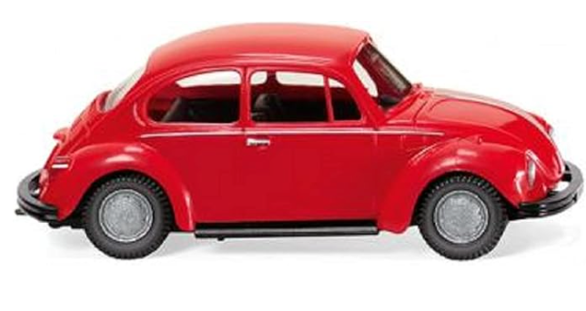 Red model car on a white background