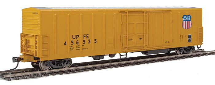 WalthersMainline (HO) Part # 910-3943 57' Mechanical Reefer - Ready to Run -- Union Pacific Fruit Express(R) UPFE #456525 (yellow, Shield Logo)
