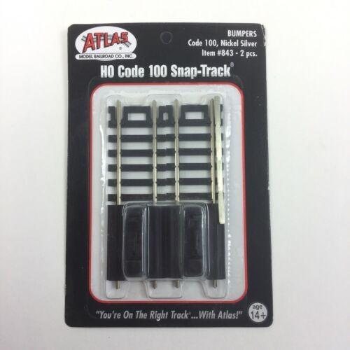 Atlas 843 HO Code 100 Snap-Track Nickel Silver Track Bumpers (Pack of 2)
