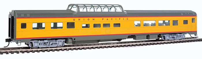 WalthersMainline (HO) Part # 910-30404 85' Budd Dome Coach - Ready to Run -- Union Pacific(R) (Armour Yellow, gray, red)