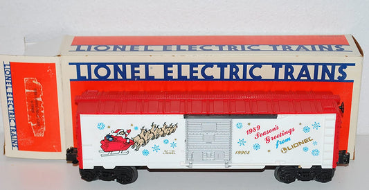 Lionel 6-19908 1989 O Gauge Christmas Box Car Santa Claus in Sleigh w/ reindeer