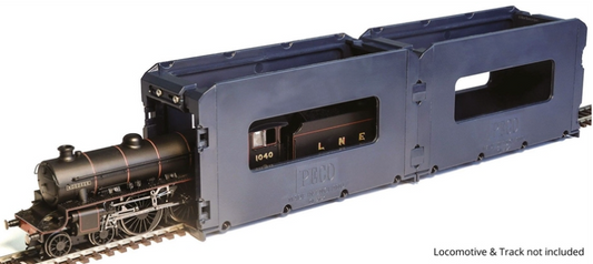 A gray Peco Products PT-61 Multi-scale Loco Lift and storage unit for model trains, featuring two single units that are designed to be joined.